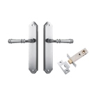 Door Lever Verona Shouldered Latch Brushed Chrome H240xW50xP59mm Passage Kit Tube Latch Split Cam 'T' Striker Brushed Chrome Backset 60mm in Brushed Chrome