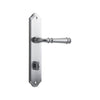 Door Lever Verona Shouldered Privacy Brushed Chrome CTC85mm H237xW50xP59mm in Brushed Chrome