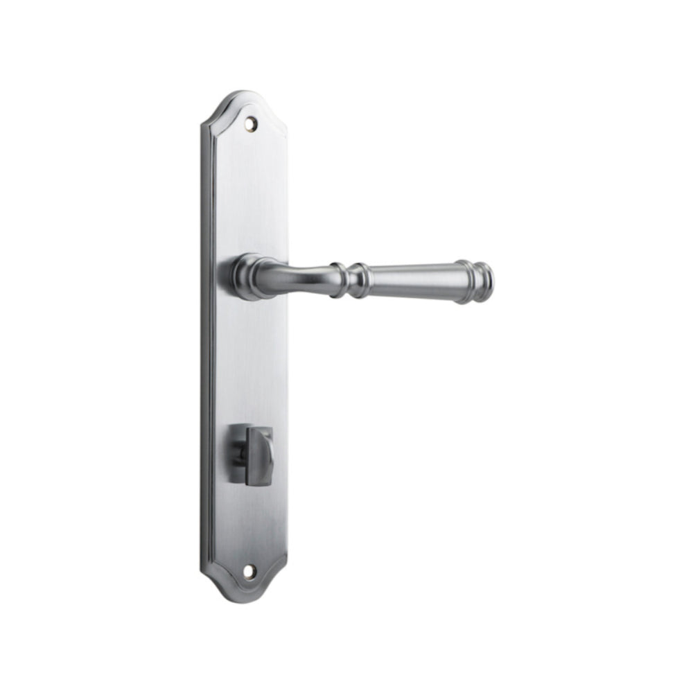 Door Lever Verona Shouldered Privacy Brushed Chrome CTC85mm H237xW50xP59mm in Brushed Chrome