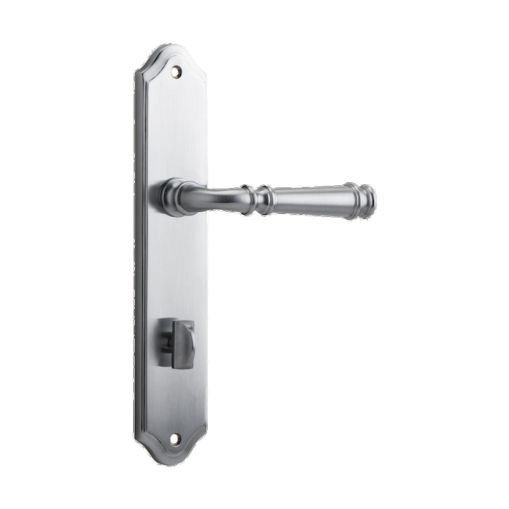 Door Lever Verona Shouldered Privacy Brushed Chrome CTC85mm H237xW50xP59mm in Brushed Chrome