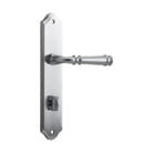 Door Lever Verona Shouldered Privacy Brushed Chrome CTC85mm H237xW50xP59mm in Brushed Chrome