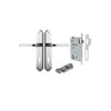Door Lever Annecy Shouldered Euro Brushed Chrome CTC85mm H240xW50xP65mm Entrance Kit Mortice Lock Euro Brushed Chrome CTC85mm Backset 60mm, Euro Cylinder Key Thumb 6 Pin Brushed Chrome L70mm KA1 in Brushed Chrome