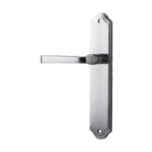 Door Lever Annecy Shouldered Latch Left Hand Fixed Brushed Chrome L117xP65mm BPH250xW48mm in Brushed Chrome
