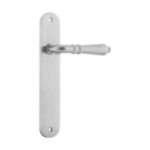 Door Lever Sarlat Oval Latch Brushed Chrome H230xW40xP55mm in Brushed Chrome