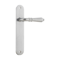 Door Lever Sarlat Oval Latch Brushed Chrome H230xW40xP55mm in Brushed Chrome