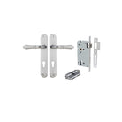 Door Lever Sarlat Oval Euro Brushed Chrome CTC85mm H240xW40xP55mm Entrance Kit Mortice Lock Euro Brushed Chrome CTC85mm Backset 60mm, Euro Cylinder Dual Function 5 Pin Brushed Chrome L65mm KA1 in Brushed Chrome