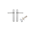 Door Lever Sarlat Oval Latch Brushed Chrome H240xW40xP55mm Passage Kit Tube Latch Split Cam 'T' Striker Brushed Chrome Backset 60mm in Brushed Chrome