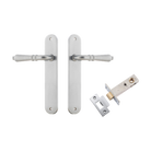 Door Lever Sarlat Oval Latch Brushed Chrome H240xW40xP55mm Passage Kit Tube Latch Split Cam 'T' Striker Brushed Chrome Backset 60mm in Brushed Chrome
