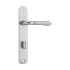 Door Lever Sarlat Oval Privacy Brushed Chrome CTC85mm H230xW40xP55mm in Brushed Chrome
