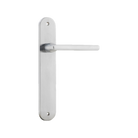 Door Lever Baltimore Oval Latch Brushed Chrome H230xW40xP55mm in Brushed Chrome