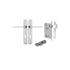 Pair of Iver Baltimore lever door handles on oval backplates in a sleek, modern design for interior or exterior doors.