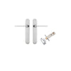 Door Lever Baltimore Oval Latch Brushed Chrome H240xW40xP55mm Passage Kit Tube Latch Split Cam 'T' Striker Brushed Chrome Backset 60mm in Brushed Chrome