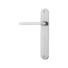 Door Lever Baltimore Oval Latch Left Hand Fixed Brushed Chrome L118xP54mm BPH240xW40mm in Brushed Chrome