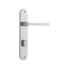 Pair of Iver Baltimore lever door handles on oval backplates, featuring a stylish and functional design for interior doors.