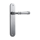 Door Lever Verona Oval Latch Brushed Chrome H237xW50xP59mm in Brushed Chrome