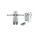 Door Lever Verona Oval Euro Brushed Chrome CTC85mm H240xW40xP59mm Entrance Kit Mortice Lock Euro Brushed Chrome CTC85mm Backset 60mm, Euro Cylinder Dual Function 5 Pin Brushed Chrome L65mm KA1 in Brushed Chrome