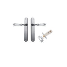 Door Lever Verona Oval Latch Brushed Chrome H240xW40xP59mm Passage Kit Tube Latch Split Cam 'T' Striker Brushed Chrome Backset 60mm in Brushed Chrome