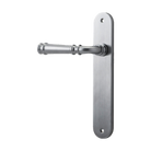 Door Lever Verona Oval Latch Left Hand Fixed Brushed Chrome L122xP56mm BPH240xW40mm in Brushed Chrome