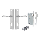 Door Lever Sarlat Stepped Brushed Chrome Key / Key Entrance Kit in Brushed Chrome