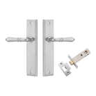 Door Lever Sarlat Stepped Brushed Chrome Passage Kit in Brushed Chrome