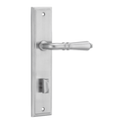 Door Lever Sarlat Stepped Privacy Pair Brushed Chrome CTC85mm L111xP56mm BPH237xW50mm in Brushed Chrome