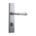 Pair of Iver Verona lever handles on stepped backplates, featuring elegant architectural hardware design.
