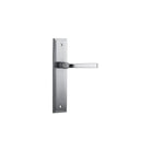 Pair of Iver Annecy lever handles on stepped backplates, featuring elegant brass finish and classic design for interior doors.