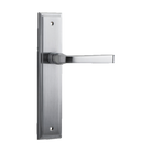 Door Lever Annecy Stepped Latch Brushed Chrome H237xW50xP65mm in Brushed Chrome