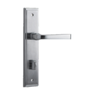 Door Lever Annecy Stepped Privacy Brushed Chrome CTC85mm H237xW50xP65mm in Brushed Chrome