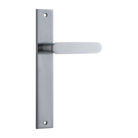 Door Lever Bronte on Long Backplate Brushed Chrome H240xW38xP65mm in Brushed Chrome