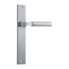 Door Lever Berlin Rectangular Latch Brushed Chrome H240xW38xP57mm in Brushed Chrome