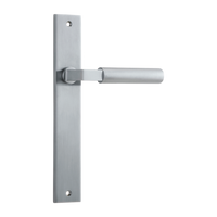 Door Lever Berlin Rectangular Latch Brushed Chrome H240xW38xP57mm in Brushed Chrome