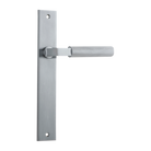 Door Lever Brunswick Rectangular Latch Brushed Chrome H240xW38xP60mm in Brushed Chrome