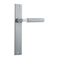 Door Lever Brunswick Rectangular Latch Brushed Chrome H240xW38xP60mm in Brushed Chrome