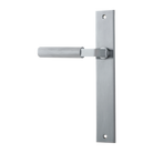 Door Lever Brunswick Rectangular Latch Left Hand Fixed Brushed Chrome L120xP57mm BPH240xW38mm in Brushed Chrome