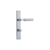 Door Lever Brunswick Rectangular Privacy Brushed Chrome CTC85mm H240xW38xP60mm in Brushed Chrome