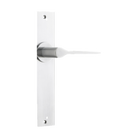 Door Lever Como Chamfered Latch Brushed Chrome H240xW50xP61mm in Brushed Chrome