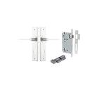 Door Lever Como Chamfered Euro Pair Brushed Chrome CTC85mm L119xP61mm BPH240xW50mm Mortice Lock Euro Brushed Chrome CTC85mm Backset 60mm, Euro Cylinder Key Thumb 5 Pin Brushed Chrome 65mm KA4 in Brushed Chrome