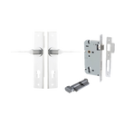 Door Lever Como Chamfered Euro Pair Brushed Chrome CTC85mm L119xP61mm BPH240xW50mm Mortice Lock Euro Brushed Chrome CTC85mm Backset 60mm, Euro Cylinder Key Thumb 5 Pin Brushed Chrome 65mm KA4 in Brushed Chrome