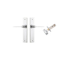 Door Lever Como Chamfered Brushed Chrome L119xP61mm BPH240xW50mm Passage Kit Tube Latch Split Cam 'T' Striker Brushed Chrome Backset 60mm in Brushed Chrome