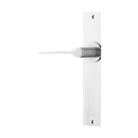 Door Lever Como Chamfered Latch Left Hand Fixed Brushed Chrome L119xP61mm BPH240xW50mm in Brushed Chrome