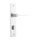 Door Lever Como Chamfered Privacy Brushed Chrome H240xW50xP61mm in Brushed Chrome