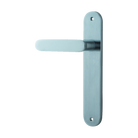 Door Lever Bronte  on Long Backplate Brushed Chrome H237xW40xP56mm - Left Hand Lever Fixed in Brushed Chrome