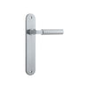 Door Lever Berlin Oval Latch Brushed Chrome H237xW40xP57mm in Brushed Chrome