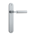 Door Lever Berlin Oval Latch Brushed Chrome H237xW40xP57mm in Brushed Chrome