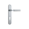 Door Lever Berlin Oval Euro Brushed Chrome CTC85mm H237xW40xP57mm in Brushed Chrome