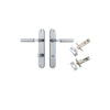 Door Lever Berlin Oval Privacy Brushed Chrome CTC85mm L120xP57mm BPH240xW40mm Privacy Kit Tube Latch Split Cam 'T' Striker Brushed Chrome Backset 60mm, Privacy Bolt Round Bolt Brushed Chrome Backset 60mm in Brushed Chrome