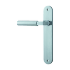 Door Lever Berlin Oval Latch Left Hand Fixed Brushed Chrome L120xP57mm BPH240xW40mm in Brushed Chrome