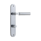 Door Lever Berlin Oval Privacy Brushed Chrome CTC85mm H237xW40xP57mm in Brushed Chrome