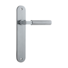 Door Lever Brunswick Oval Latch Brushed Chrome H237xW40xP60mm in Brushed Chrome
